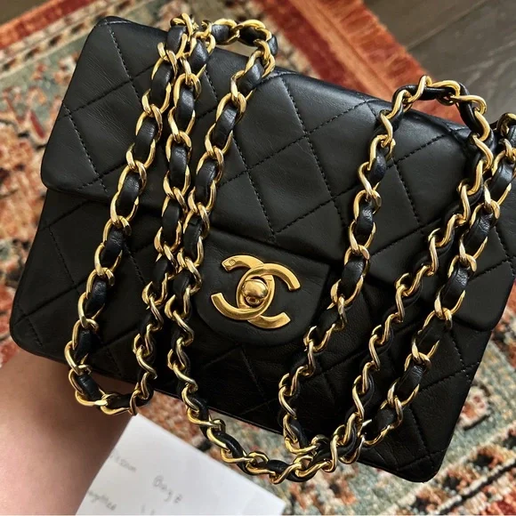 SOLD**Chanel Vintage Classic Mini Square Single Flap Bag - Picture 6 of 12